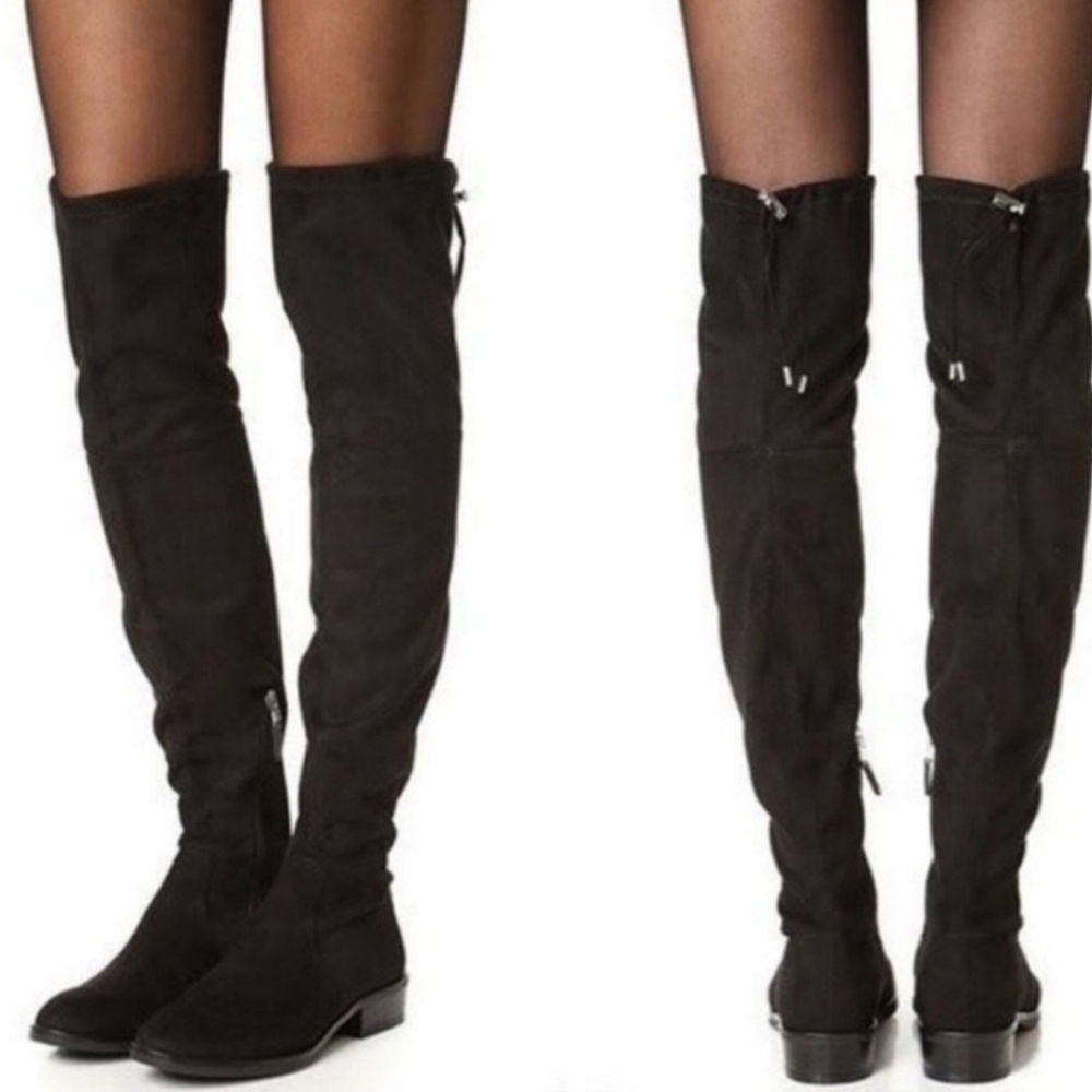 Sam Edelman Paloma Black Faux Suede Over-the-Knee Boots